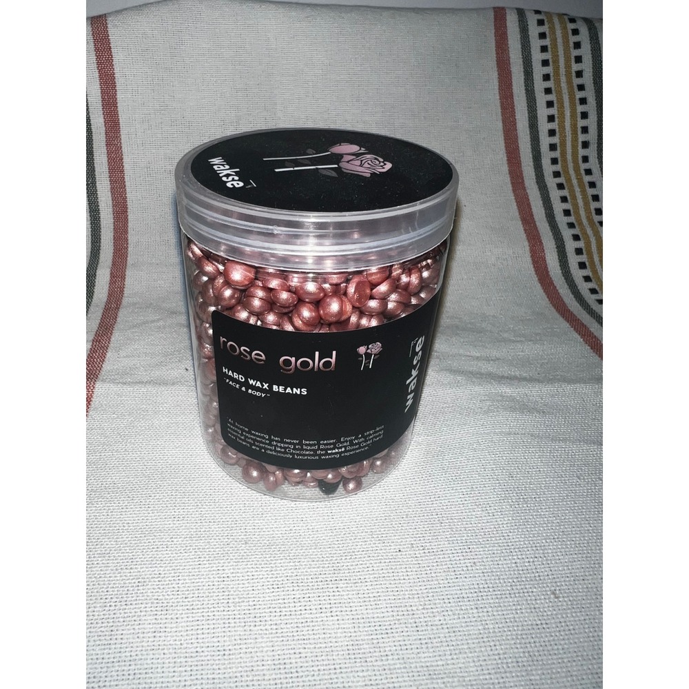 Wakse Rose Gold Hard‎ Wax Beans Face & Body Chocolate Scented 4.8oz 135g Jar